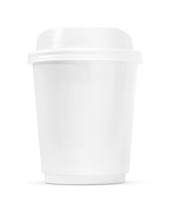 blank packaging white hot coffee cup to go for product branding design mock-up