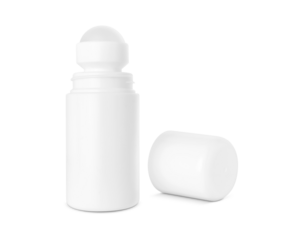 blank packaging white roll-on bottle for deodorant product design mock-up