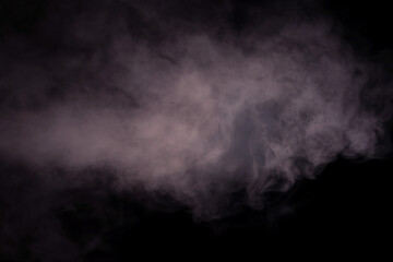 White steam on a black background.