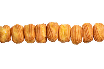 Sweet eclairs isolated on a white background.