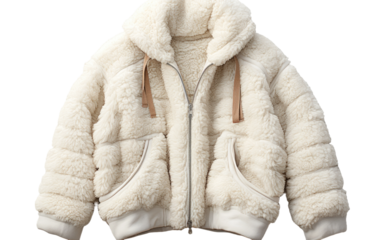 Cozy Chic Sherpa Jacket for Elegant Winter Fashion on White or PNG Transparent Background