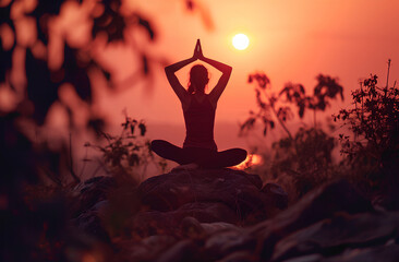 Serenity at Sundown: Yoga Meditation Amidst Nature