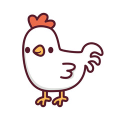Cute White Chicken, Chickens Vector Illustration, Cartoon White Chicken, Chicken Mascot