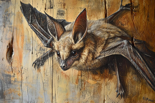 wall painting depicting a bat