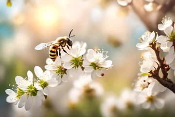 Wandcirkels plexiglas bee on a flower © qaiser
