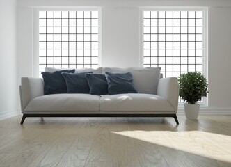 Modern interior design. 3D illustration