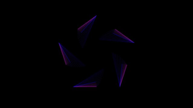 Abstract neon blue technology background with glowing lines in hexagonal form. Seamless looping animation. 4K video