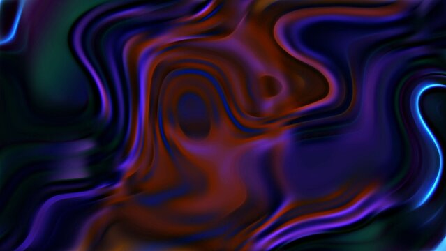 Abstract purple and orange liquid  Illustration. Concept Multi color beautiful Liquid Pattern. Purple Blue Wavy Reflection. Liquid background 4k Illustration.
