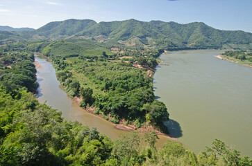 Huang and Khong rivers meet in the Northeast of Thailand
