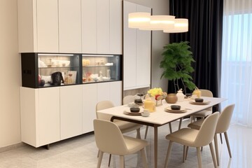 Modern white kitchen interior of a luxury home