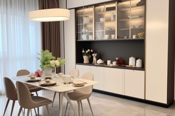 Modern white kitchen interior of a luxury home