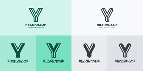 Modern Letter Y Logo Set, Suitable for business with Y or YY initials - obrazy, fototapety, plakaty