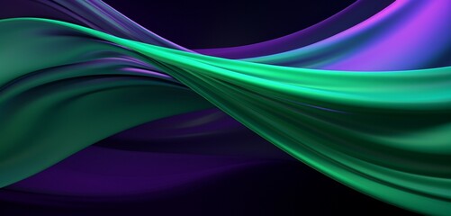 Intriguing gradients of neon lavender and deep forest green converging in an enigmatic dance upon...