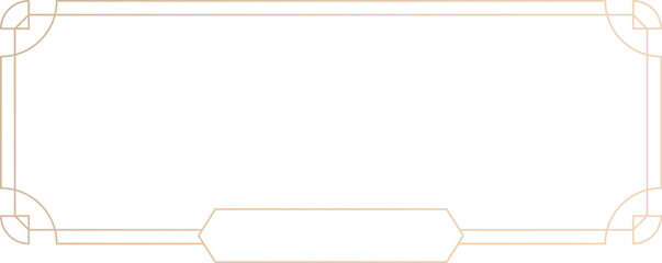 Luxury golden art deco frame element vector