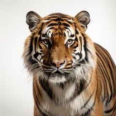 Beautiful Tiger On White Background, Illustrations Images