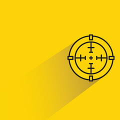 crosshair symbol with shadow on yellow background