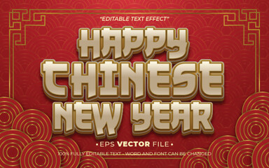 Happy Chinese New Year text effect editable vector