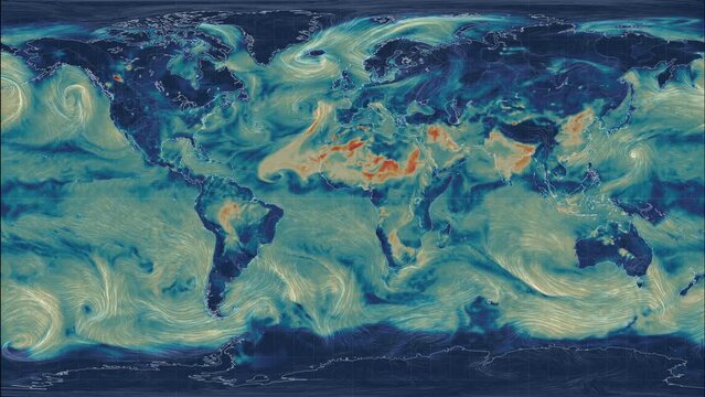 PM2.5 Impact on Earth's Weather: Visualizing PM2.5 Levels and Atmospheric Circulation Patterns on Earth