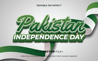 Pakistan Independence day text effect editable vector