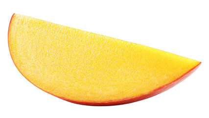 Mango slice isolated on white background, full depth of field