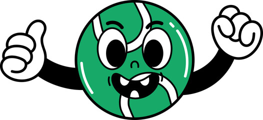 Groovy ball character illustration