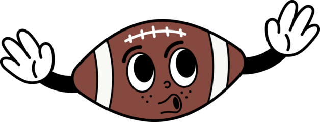 Groovy rugby character illustration