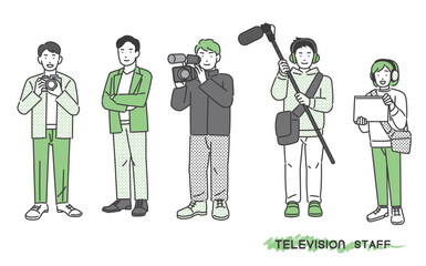 映像制作やテレビスタッフに関するベクターイラスト素材