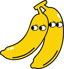 Groovy banana character illustration