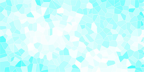 light blue Broken quartz stained Glass Background with White lines. Voronoi diagram background. Seamless pattern with 3d shapes vector Vintage background. Geometric Retro tiles pattern	