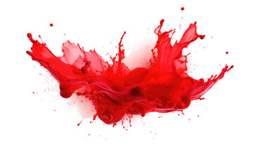 The Artistry of Red Color Splash Isolated On Transparent Background