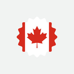 Obraz premium Canada flag vector label badge
