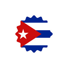 Cuba flag png label badge