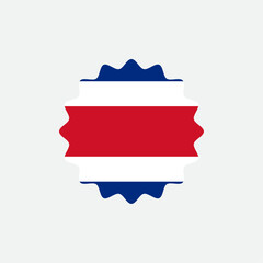 Costa Rica flag vector label badge
