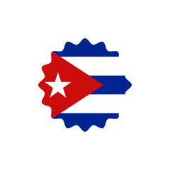 Cuba flag vector label badge