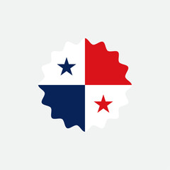 Panama flag vector label badge