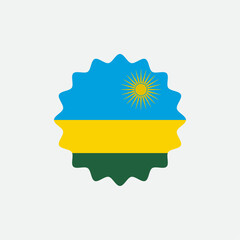 Rwanda flag vector label badge