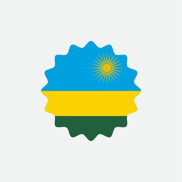 recommend clip art: Rwanda flag vector label badge