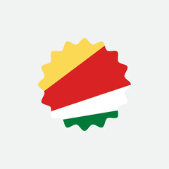 Seychelles flag vector label badge