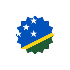 Solomon Island flag vector label badge