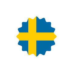 Obraz premium Sweden flag png label badge