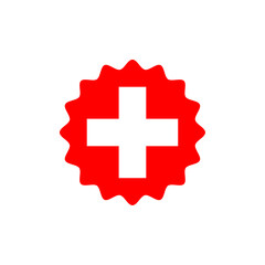 Obraz premium Switzerland flag vector label badge