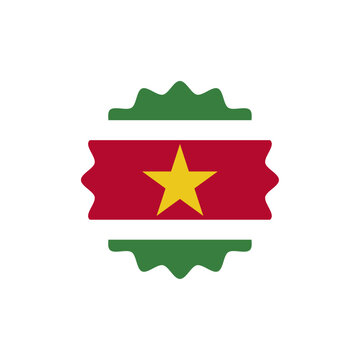 recommend clip art: Suriname flag vector label badge