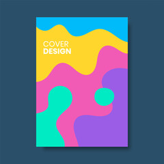 Colorful abstract cover with fluid shapes composition. Vector illustration