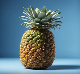 Pineapple on a blue background. 3d render illustration.