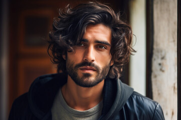 A guy with a messy textured hairstyle, conveying a laid-back and effortlessly cool vibe. Male, 25 years old, Latino ethnicity.