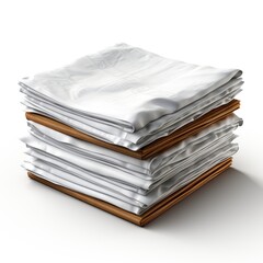 Stacked Sheets Paper On White Background On White Background, Illustrations Images