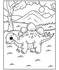 dinosaurs coloring page for kids
