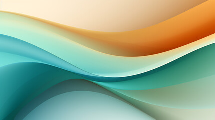 a blue yellow green and orange abstract background with curves