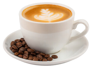 Obraz premium Cup of delicious coffee - isolated on transparent background