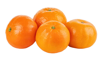 Delicious tangerines - isolated on transparent background